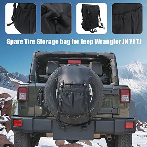 Travel Holder Bag, High-capacity Backpack Cargo Saddle bag Spare Tire Storage bag for Wrangler JK YJ TJ SUV