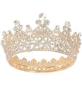 Didder Gold Tiaras and Crowns for Women Queen Crown, Round Crystal Crowns for Women Princess Crow...