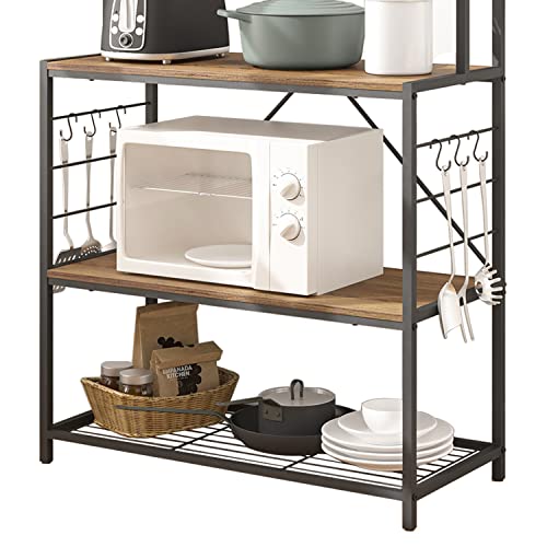 IBF Kitchen Bakers Rack, Industrial Microwave Oven Stand, Wood and