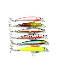 melip 43pcs set modelos mixtos señuelos de pesca, 6 modelos Mix Minnow Lure Manivela anzuelo Tackle