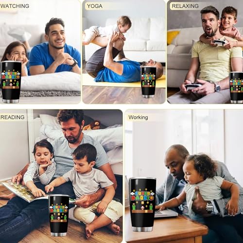 Dad Father Day Gifts, Father Gift Tumbler with Lid Stainless Steel, Super Daddio Gifts for Daddy for Birthday-Gift, Dad Drinking Cup from Daughter Son