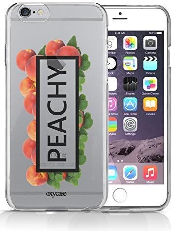 iPhone 7 Case Peachy Funny Meme Fruit Hipster Transparent Unique Design Pattern Cover For iPhone 7 also fits iPhone 7S By Oxycase