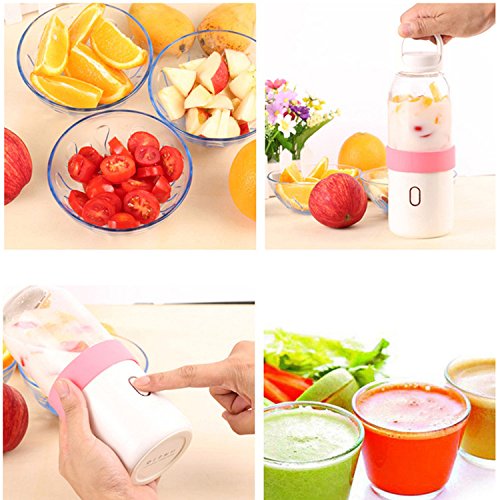 Yunhigh Compact USB Juicer Blender with Lid Portable Electric Juicer Cup Juice Smoothie Maker for Vegetables and Fruit