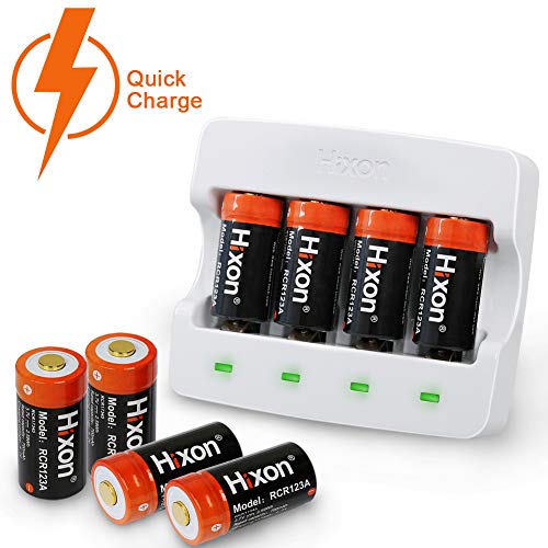 RCR123A Rechargeable Batteries(8 PCS) and Charger, Hixon 3.7V 700mAh RCR123A Li-ion Batteries for Arlo HD Security Cameras(VMC3030/VMK3200/VMS3330/3430/3530), UN CE Certified RCR123A Rechargeable Batteries(8 PCS) and Charger, Hixon 3.7V 700mAh RCR123A Li-ion Batteries for Arlo HD Security Cameras(VMC3030/VMK3200/VMS3330/3430/3530), UN CE Certified