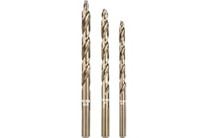 ANGELSWORD M35 Cobalt Stepped Point Tip Drill Bit, 3 PCS(3/16",1/4",5/16"), Titanium Coated Drill bit, for Steel, Cast Iron, Aluminum, Brass, Acrylics