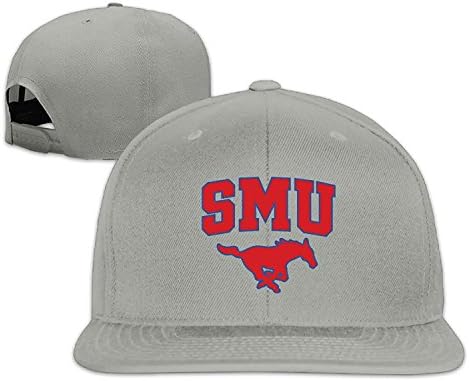 SMU Mustangs Football Unisex Fitted Flat Brim Solid Baseball Cap &amp; Hat White