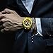 Caluxe Men's Automatic Mechanical Skeleton Self-Winding Wrist Watch with Silicone Black Strap