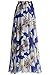 Grace Elbe Women's Summer Boho Floral Print Pleated Chiffon Long Maxi Skirt Dress