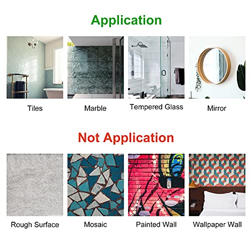 Shower Caddy Bathroom Shelf, Wall Decor for Bathroom Floating Shelves Rack, Icymate 2 Pack No Drilling Traceless Adhesive Kitchen Storage Organizer, US304 Rustproof Bathroom Accessories, Black