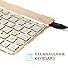 Wireless Bluetooth Keyboard for iPad,Portable Slim 7-Colors Backlit Keyboard,Compatible with iPad Pro 11/12.9,iPad Air,iPad Mini,iPhone and Other Smartphones,Built in Rechargeable Battery-Gold