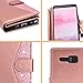 Galaxy Note 8 Case, Dailylux Note 8 Wallet Case Premium Soft PU Leather Closure Flip Case With 9 Card Slots and Detachable Wrist Lanyard Cover for Samsung Galaxy Note 8 2017-Bling Rose Gold