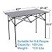 RORAIMA Easy Setup Compact Aluminum Camping Folding Party Table with 120Lbs Capacity Great for Outdoor Camping, BBQ or Party in Your Backyard, Suitable for Family of 6 Size 47.1″ Lx21.6 Wx25.5″H Blackthumb 1