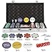 Smartxchoices 300 Poker Chip Set 11.5 Gram Dice Style Clay Casino Poker Chips Aluminum Case w/Cards Dices Blind Button for Texas Holdem Blackjack Gambling