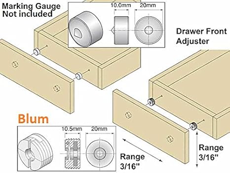 Blum 295 1000 Standard 3 16 Drawer Front Adjuster 10 Pack Drawer
