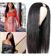 U Part Wig Human Hair Wigs For Black Women Straight Human Hair Wigs Brazilian Virgin Hair Extensi...