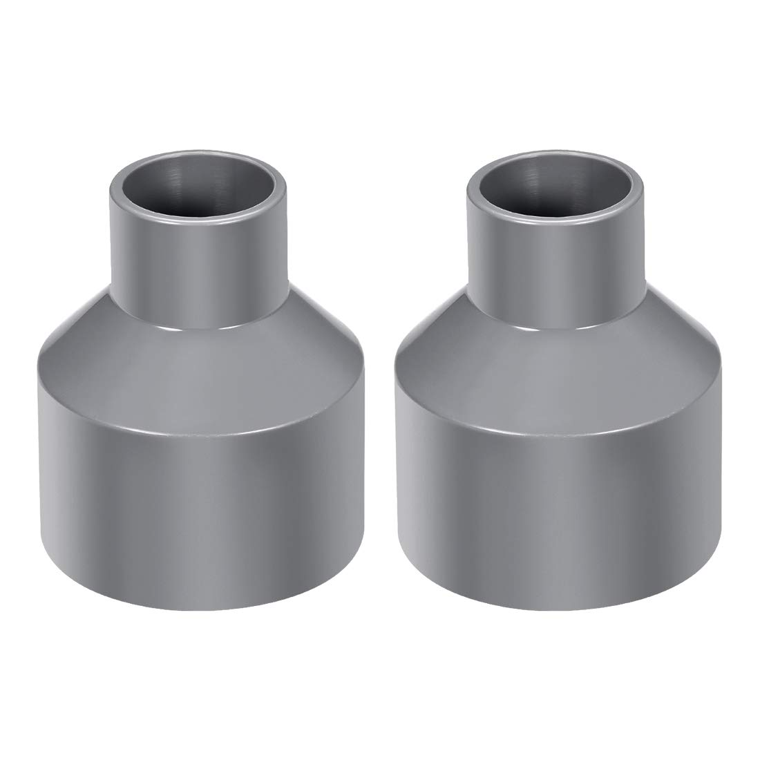sourcing map PVC DWV Reducing Coupling Schedule 40 Gray 32mm x 63mm Socket 2pcs