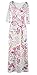 Afibi Womens Bohemian 3/4 Sleeve Faux Wrap Maxi Dress with Belt (XX-Large, Design 5)