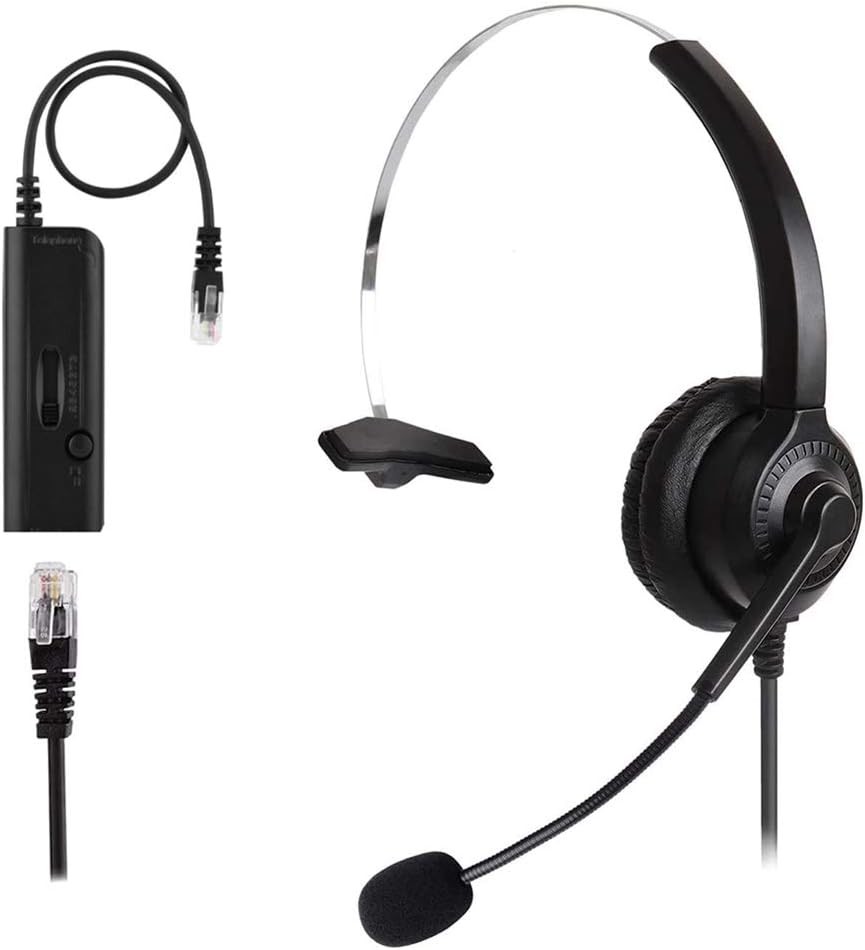 LEYMING Telephone Headset, Office Headset with Noise Cancelling
