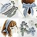 4Pcs Hair Scarves & Hair Scrunchies, Fashion Cotton Hair Ribbon Bow Scrunchies with Solid Colors, Soft Hair Scarf, Bunny Ear Scrunchies, Satin Scarf Hair Ties Bowknot Ponytail Holder for Women Girls