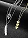 Long Pendant Necklace Set, Layer Simple Bar Necklace Tassel Y Strands for Women (Style 3, 4 Pieces)