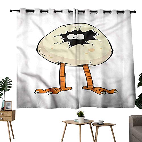 Beihai1Sun Sunbeams Isolated Darkening Curtains Grommets Curtain Decoration Chicken,Baby Chick Hatching Egg Two Panels W108 x L72