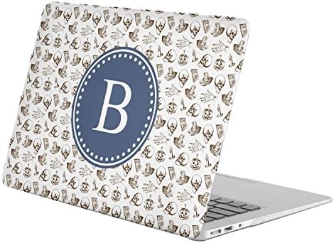 [ B - INITIAL ] [ Name Monogram Full Body Hard Case ][ Apple Old Macbook Pro 15.4-inch 15.4” with Retina Display (Model: A1398) ] - [ Artsy Skull Crossbones ]
