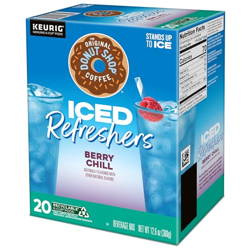 THE ORIGINAL DONUT SHOP ICED REFRESHERS, BERRY CHILL, BREW OVER ICE SINGLE SERVE KEURIG K-CUP PODS, 20-COUNT BOX