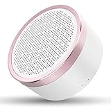 LINGYI Portable Wireless Bluetooth Speaker | 18-Hour Continuous Music Time | Built-in Microphone for Your Dialog Box | AUX Line and TF Card Slot for Portable Speakers | HD Sound and Bass (Rose White)