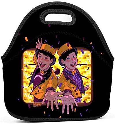 cenfiddxz Neoprene Waterproof World Tour_Dan_and_Phil Reusable Insulating Lunch Bag Adult Child Infant Nurse Bento bag11x5.5x11.4 (inch)