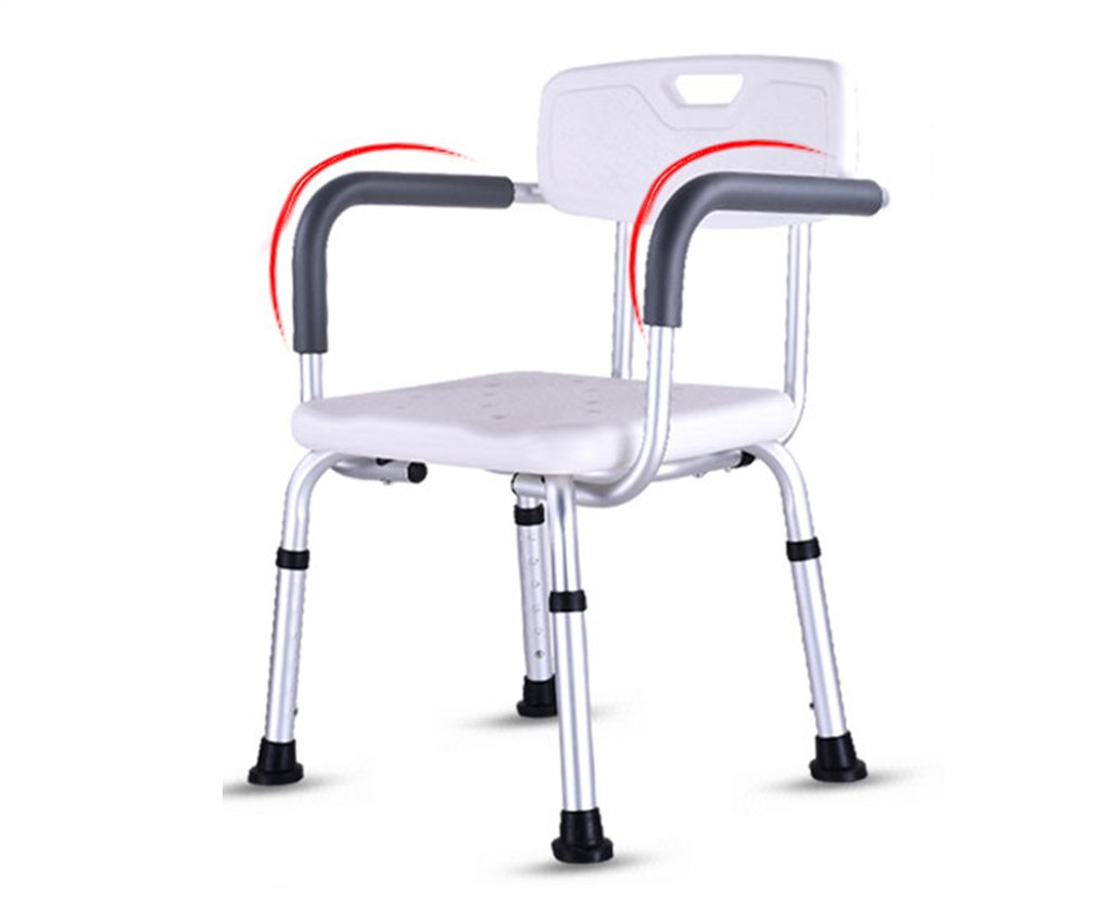Shower Chair Height Adjustable Removable With Armrests With