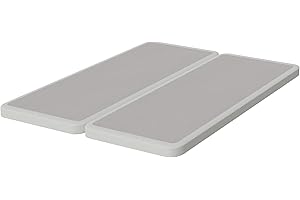 Nutan, 2-Inch Sturdy Wood Box Spring for Mattress Support - Durable and Fully Assembled, Natural Wood Foundation for Queen, White