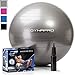 DYNAPRO Exercise Ball Extra Thick Eco-Friendly & Anti-Burst Material Supports Over 2200lbs, Stability Ball for Home, Yoga, Gym, Birthing, Physio, Swiss, Physical Therapy or Pregnancy (Silver, 65cm)
