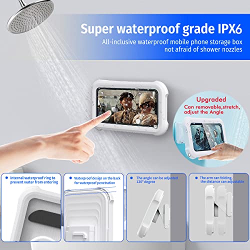 Upgraded 480° Rotating Shower Phone Holder Waterproof Case with Touch