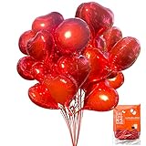 20pcs Red Heart and Round Foil Balloons Mylar