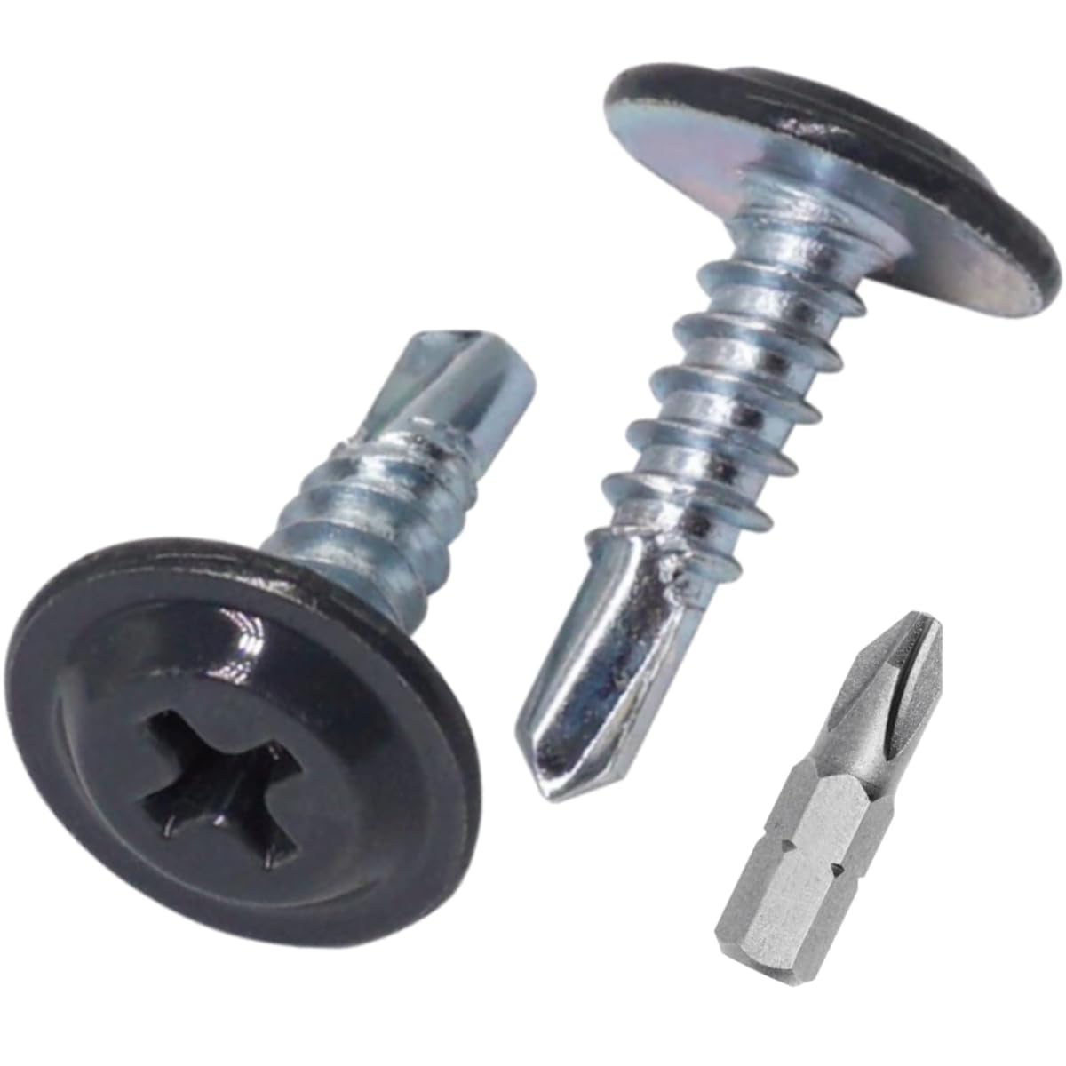 SKIR'CO (Pack of 50 pcs) Painted 4.2 x 16 mm Self Drilling Screws, Phillips Modified Truss Head, Sheet Metal Screw, Wafer Head (50, Anthracite Grey RAL 7016)