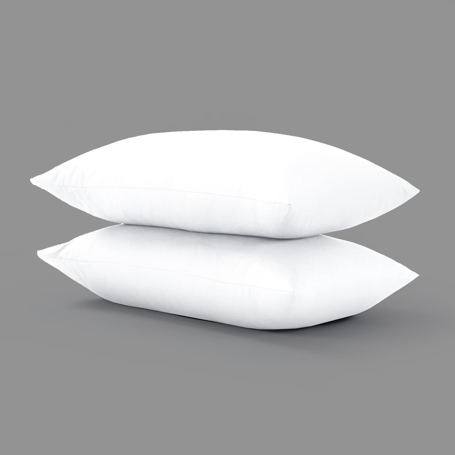 CHARKHAH Pair of Polycotton Standard Housewife Oxford Pillowcases and 100% Cotton Flannel Jersey Pillow Covers Protectors Dyed in Trendy Colors, Size 50 cm x 75 cm (Housewife Pack of 2, White)