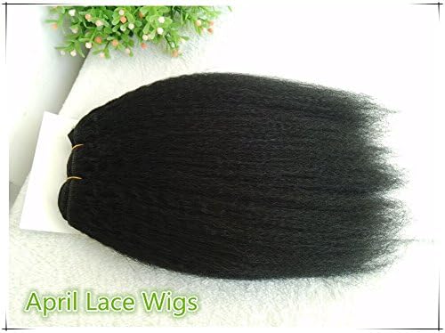 Kinky Straight and Italian Yaki Human Hair Wefts Extensions Bundles--10inch (#1, Italian Yaki)