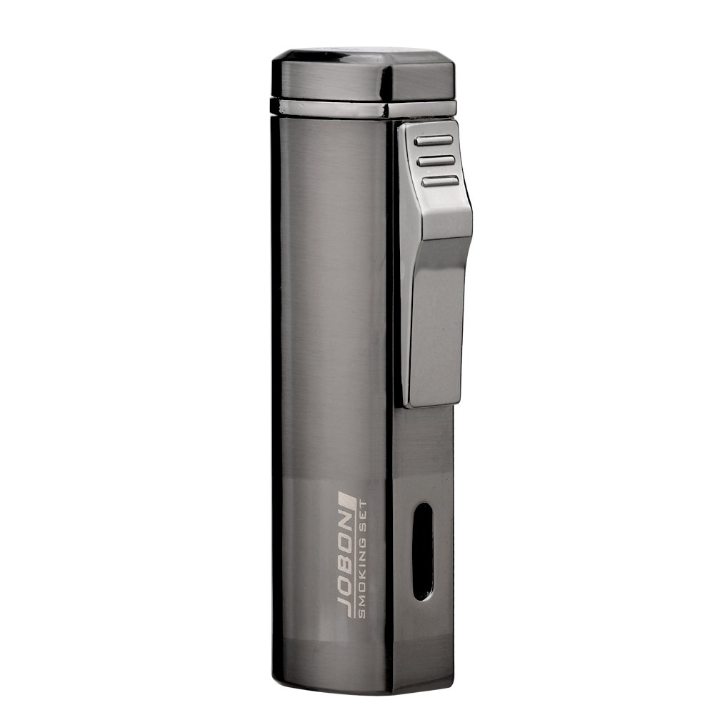 LAZU Cigar Lighter, ZB551 Triple Jet Flame Torch Lighter, Butnae Gas