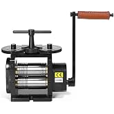 GEMKIT 110mm Manual Jewelry Rolling Mill Machine, Black Rolling Mill - Combination Jewelry Crafting Tool, Jewelry Press Combination Rolling Mill Machine 4:1 Gear Ratio HH-RM01A