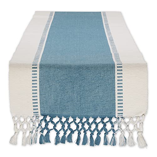 DII Runner da tavola in cotone, blu tempesta, 13 x 72 cm