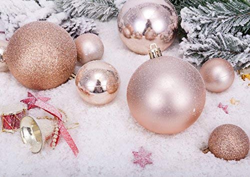 AMS 40mm/28ct Christmas Ball Mini Plating Ornaments Tree Collection for Holiday Parties Decoration (1.57''，Champagne) - Thumbnail 5