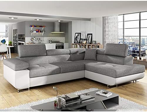 Kasalinea Canapé Dangle Convertible Gris Et Blanc Liam 4 2