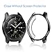 FINTIE Case Compatible with Samsung Galaxy Watch 42mm SM-R810 (Not Fit for Watch 4 Classic 42mm), Soft TPU Slim Plated Case Protective Bumper Shell Cover, Black/Silver/Clear (Pack of 3)