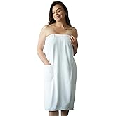 Efforest Towel Wrap For Women, Lightweight Quick Dry Wrap Towel Full Length - Adjustable Beach & Pool Bathrobe with Pocket, White-S/M (36–44)