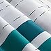 Ufaitheart Modern Checkered Bathroom Shower Curtain Set, Shower Stall Shower Curtain 36 x 72 Inches Fabric Curtains, Multi Color-Turquoise, White, Gray, Beige
