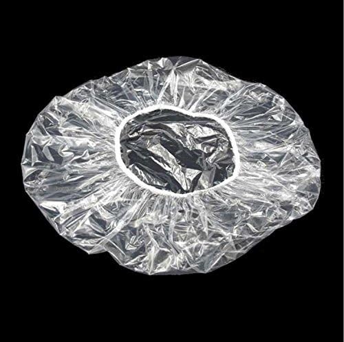 TENCHOE Disposable Hair Bath Shower Caps Polythene Plastic Waterproof Travel Diy (50 PCS)