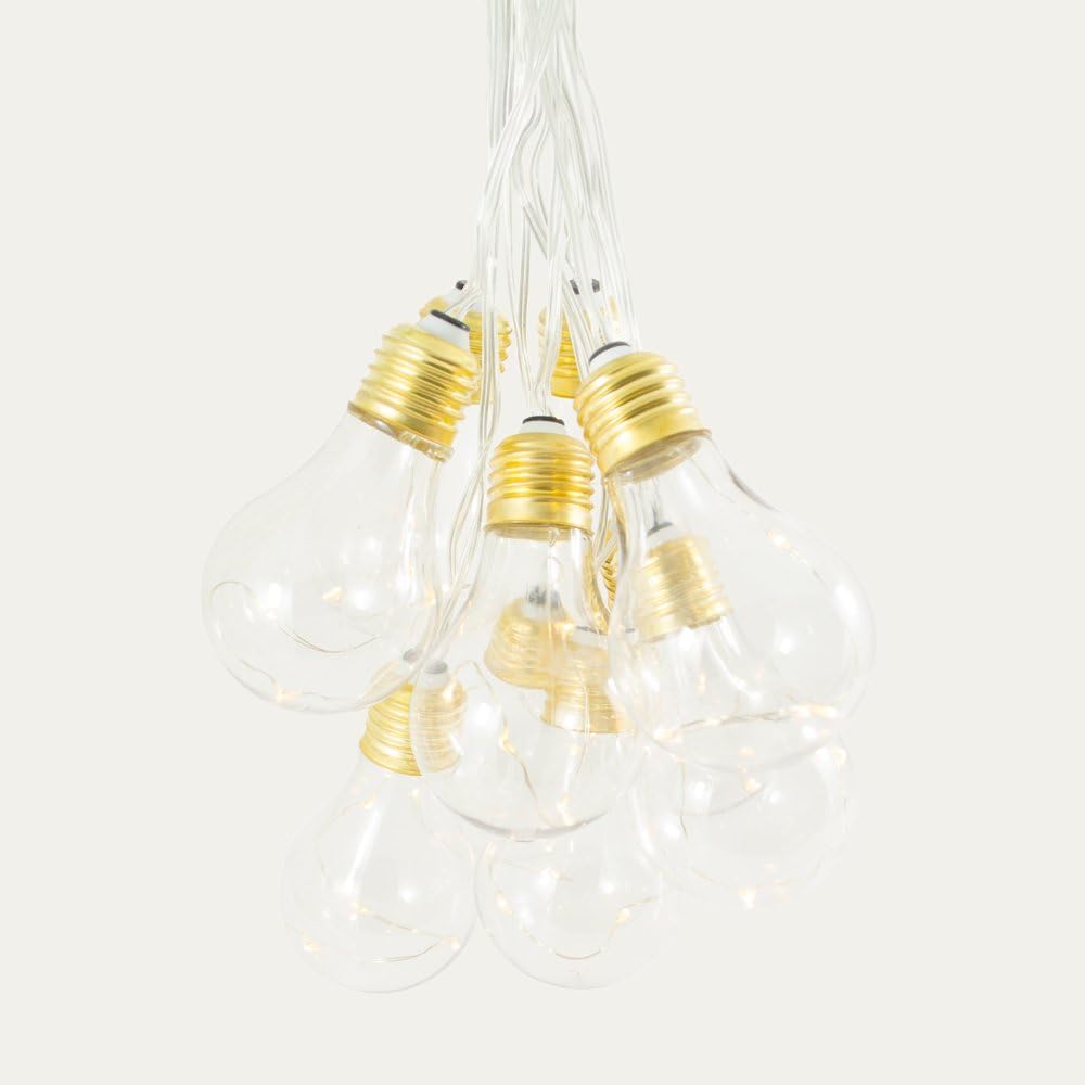Lumify® USB Chargeable Outdoor Solar Powered Vintage Bulb Lights -10 Bulbs, Warm White 10 Vintage Bulbs, 9.1m - Image 3