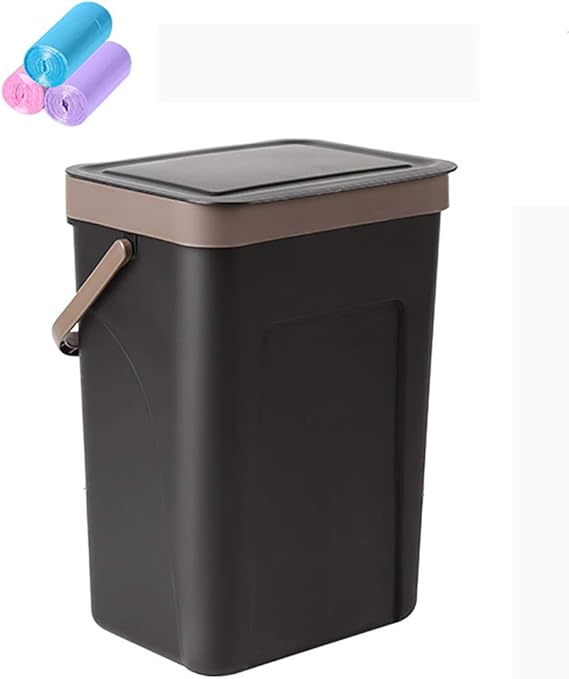 XIBALI Plastic WallMounted Trash Can,Waste Bin With Lid And Nonslip