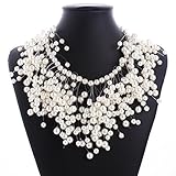Pearl Multi-storey Explosion models exaggeration fashion retro false collar necklace