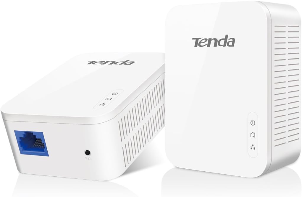 Tenda PH3 1000Mbps Powerline Adapter Kit with Single Port/Home Plug AV2 UK Extender for Fast and Stable Network Expansion UK Plug Version